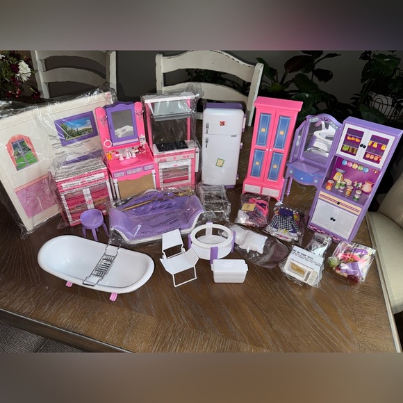 GoldlokLot Toys Barbie Size Kitchen and Home Furniture Pieces